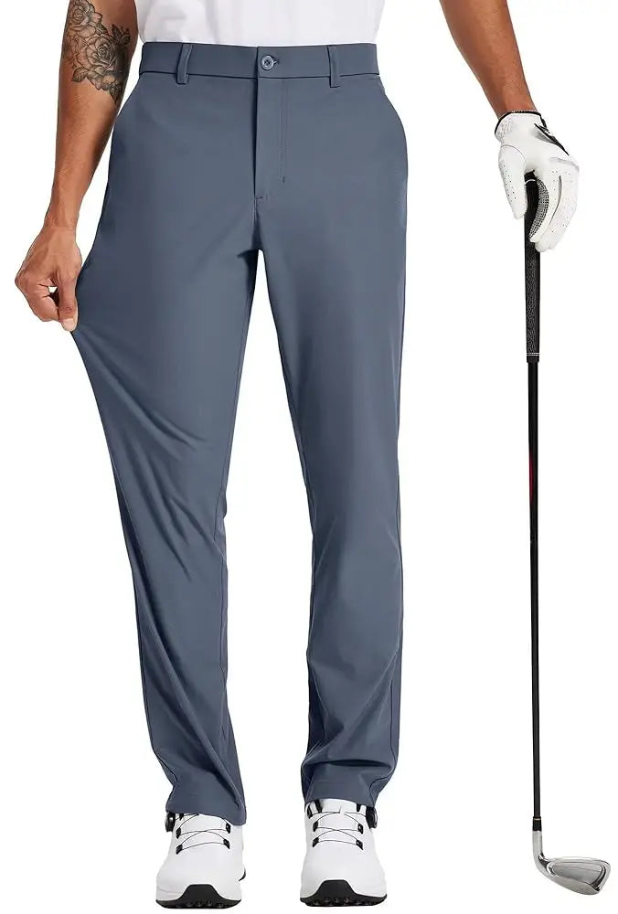 Men's Stretch Pants – Lightweight Slim Fit Business Casual Trousers — styling detail