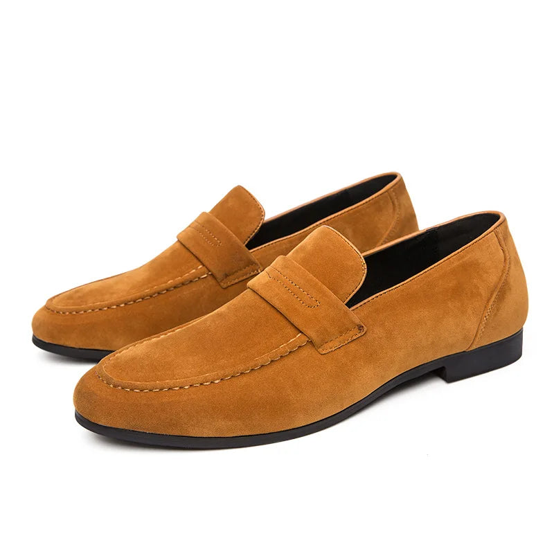 Men's Suede Loafers – Sleek Pointed Toe Casual Footwear — alternative angle