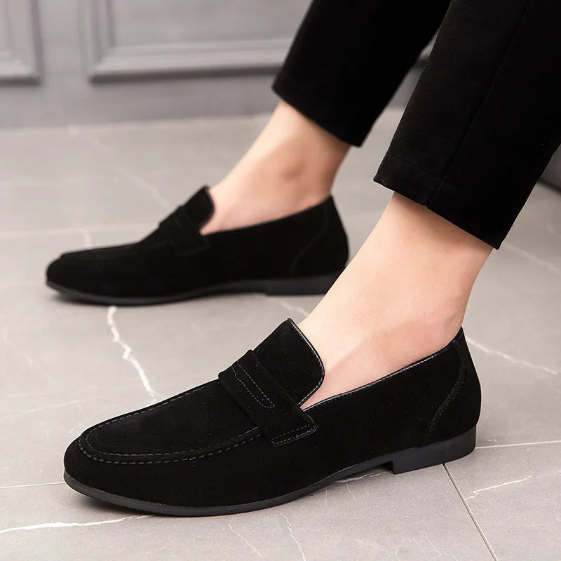 Men's Suede Loafers – Sleek Pointed Toe Casual Footwear