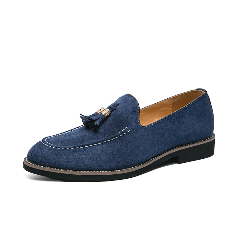 Men's Suede Loafers – Stylish Pointed Toe Design for Casual Elegance — close-up