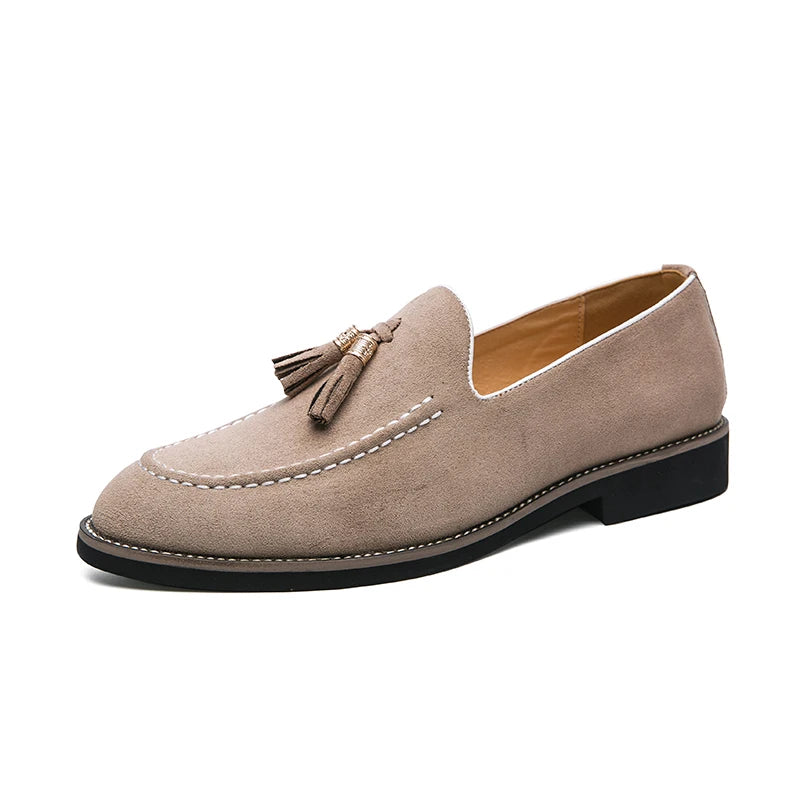 Men's Suede Loafers – Stylish Pointed Toe Design for Casual Elegance — detail view