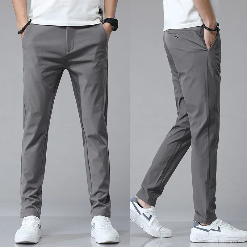 Men's Trousers – Slim Fit Stretch Fabric for Casual Outings — alternative angle