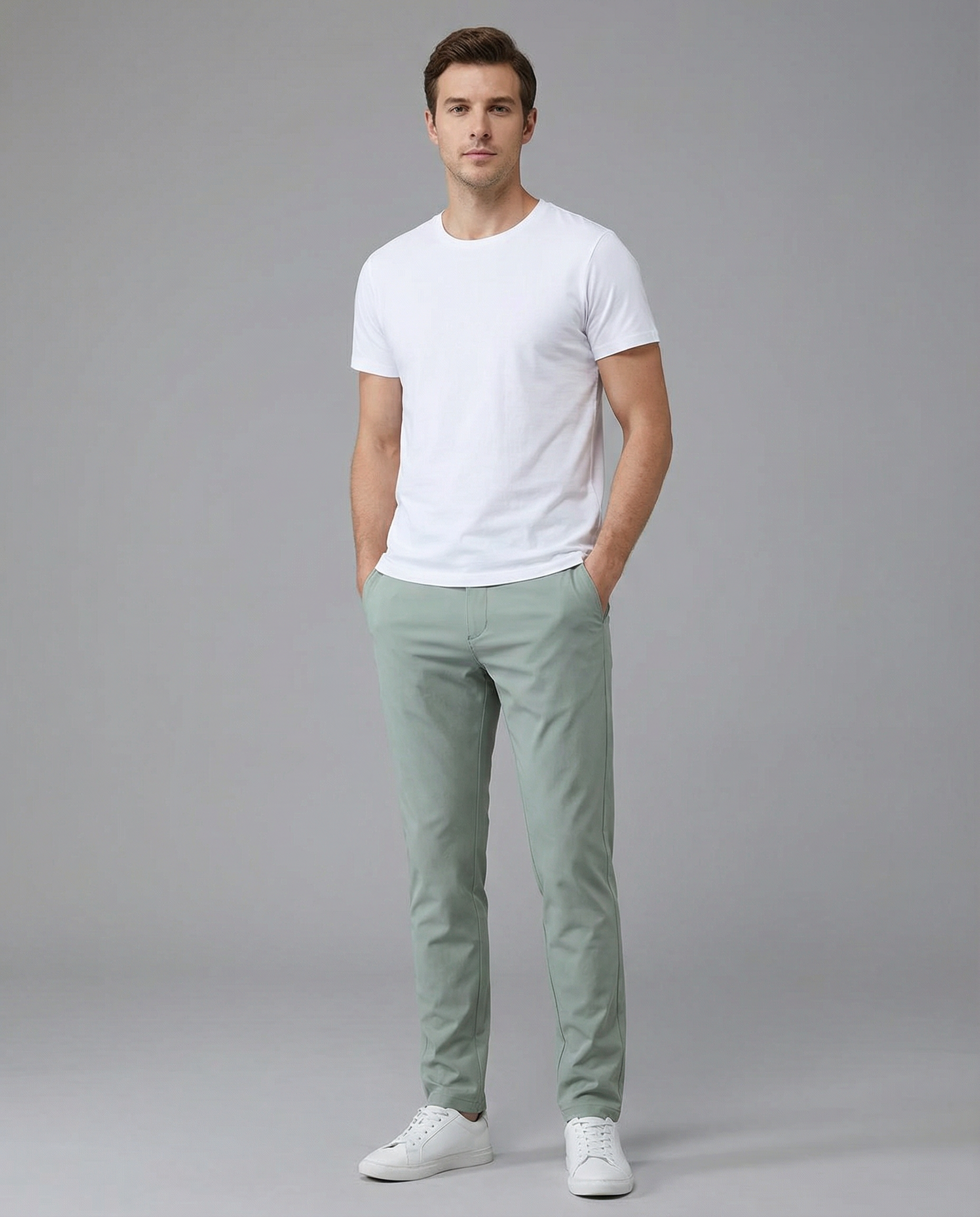 Men's Trousers – Slim Fit Stretch Fabric for Casual Outings — detail view
