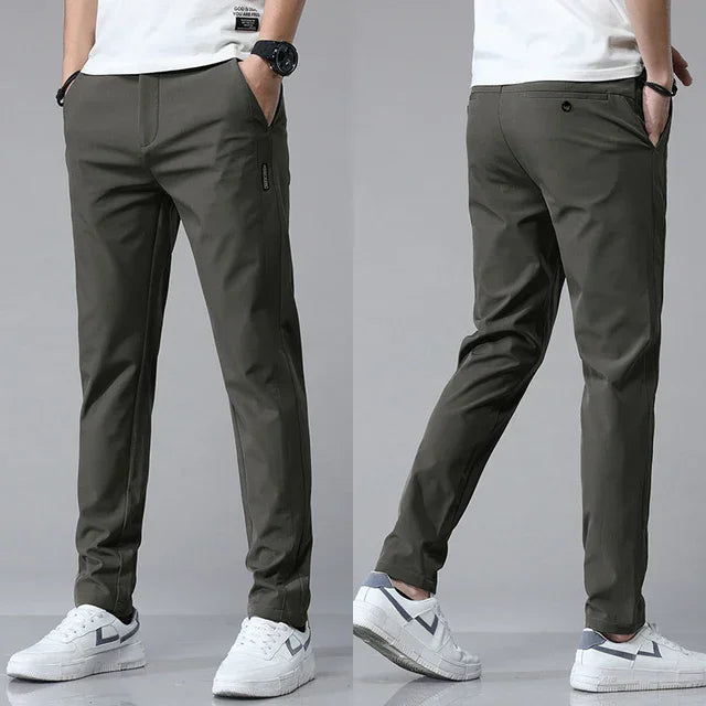 Men's Trousers – Slim Fit Stretch Fabric for Casual Outings — fabric detail