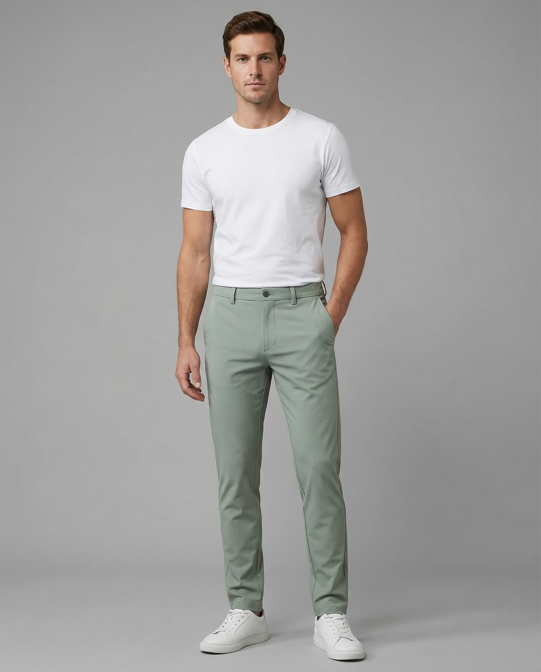 Men's Trousers – Slim Fit Stretch Fabric for Casual Outings — side view