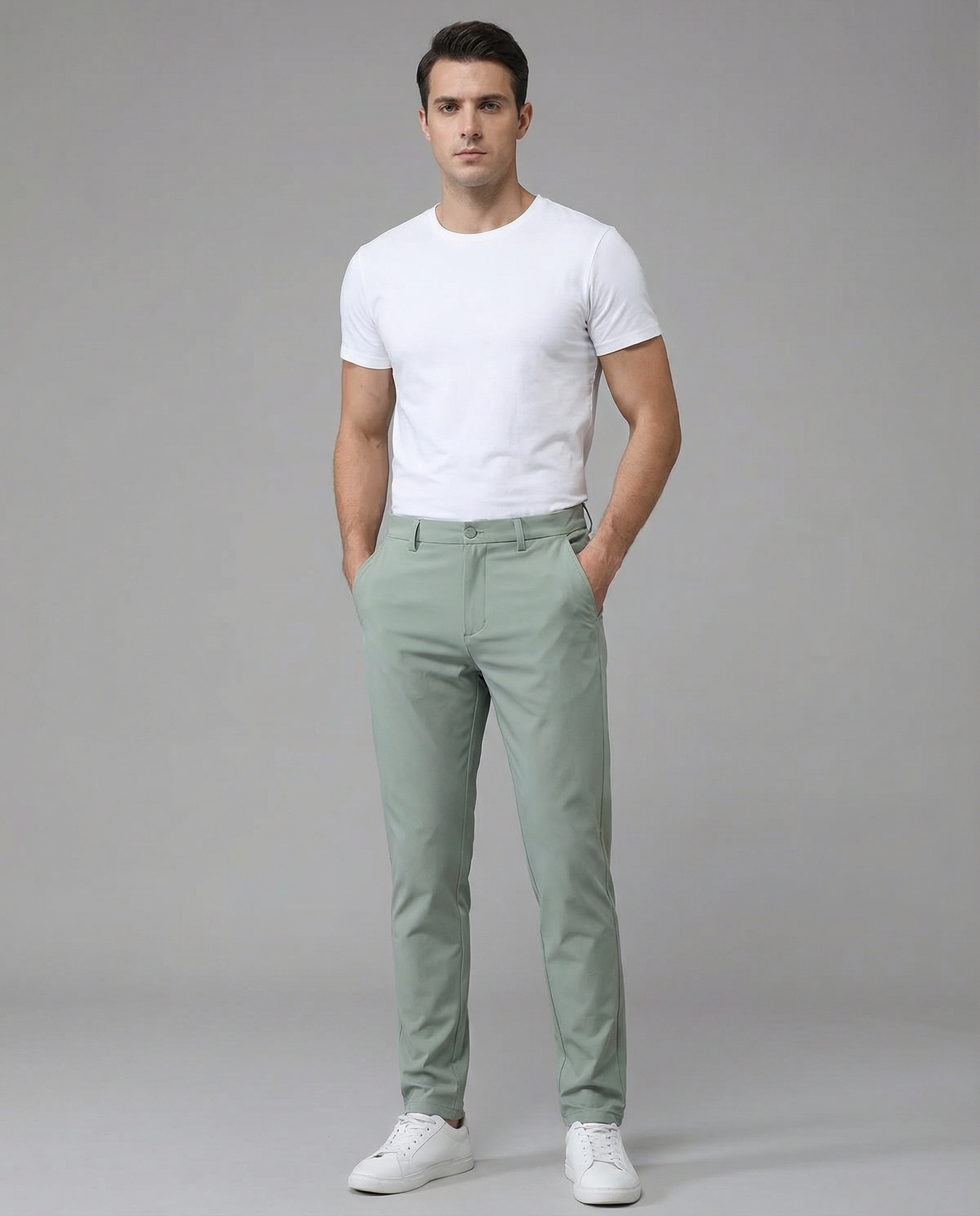 Men's Trousers – Slim Fit Stretch Fabric for Casual Outings