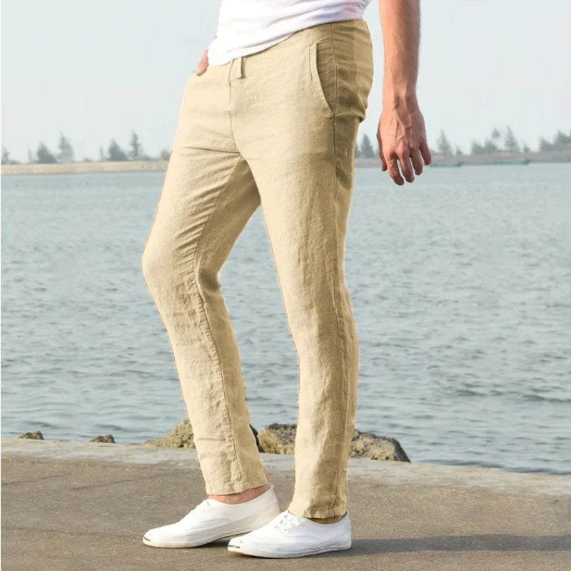 Men's Urban Joggers – Breathable Loose Fit Summer Trousers — front close-up