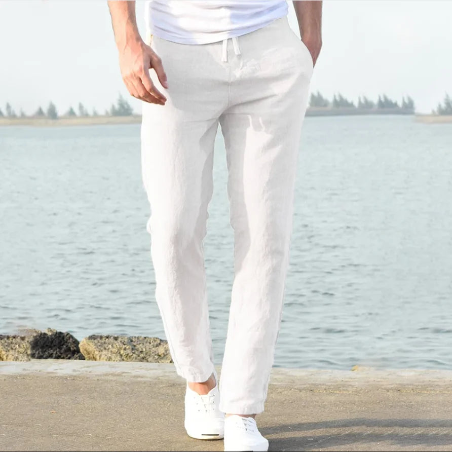 Men's Urban Joggers – Breathable Loose Fit Summer Trousers — model wearing