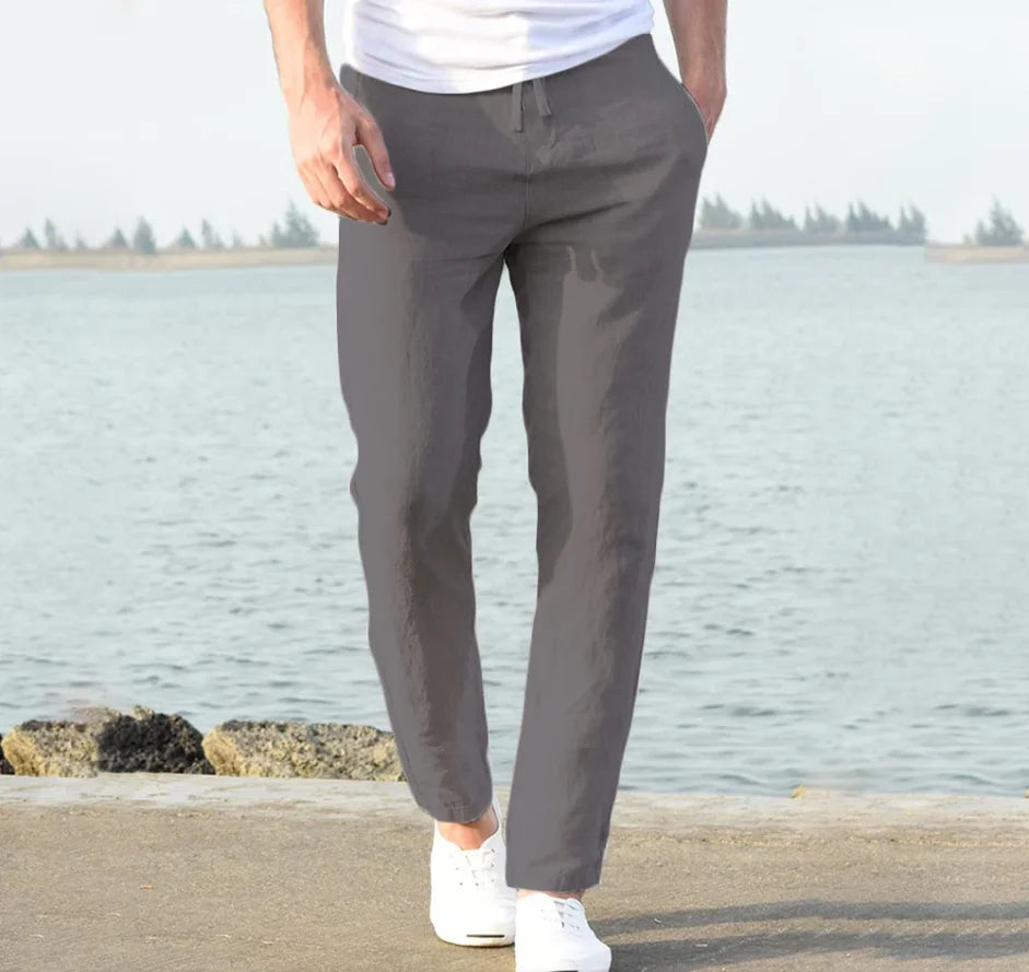 Men's Urban Joggers – Breathable Loose Fit Summer Trousers — styling detail