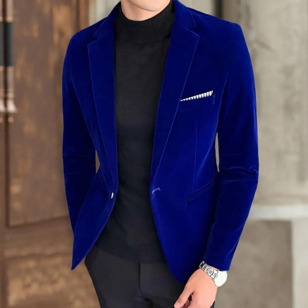 Men's Velvet Blazer – Stylish Slim Fit for Formal and Casual Occasions