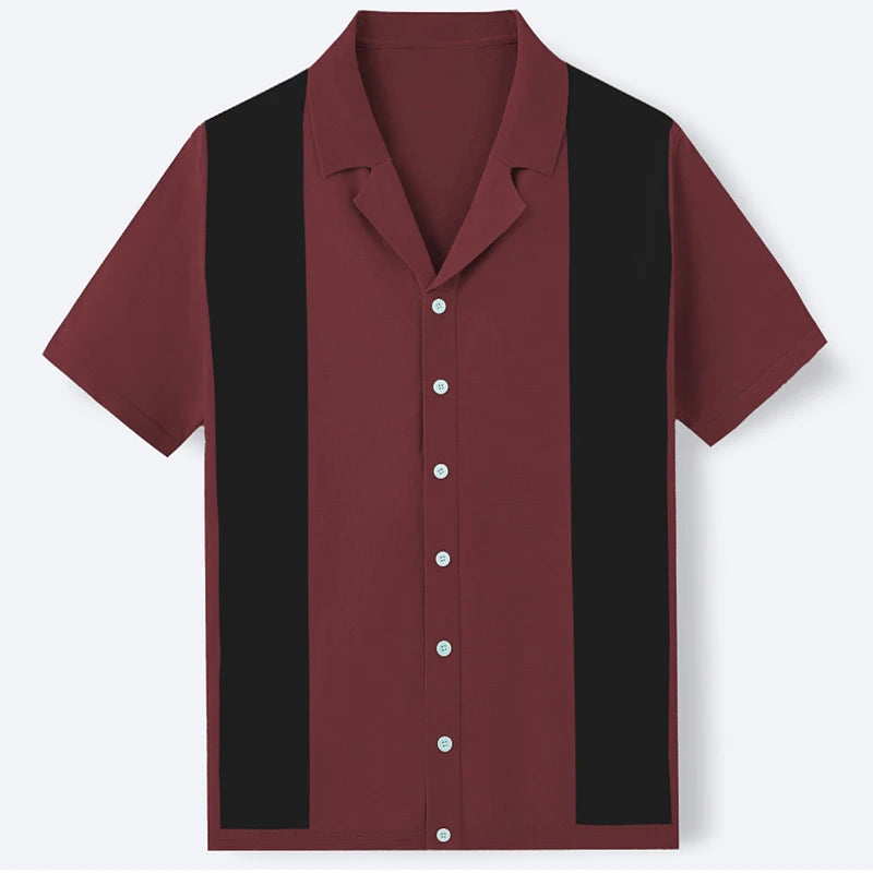 Men's Vintage Knit Polo Shirt – Stylish Breathable Casual Wear — alternative angle