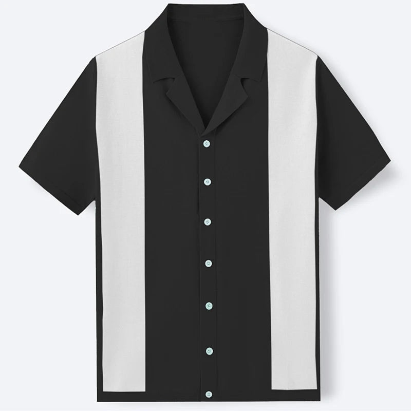 Men's Vintage Knit Polo Shirt – Stylish Breathable Casual Wear — model wearing