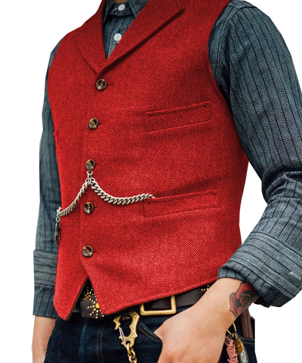 Men's Waistcoat – Stylish Layering Piece for Formal and Casual Occasions — back close-up