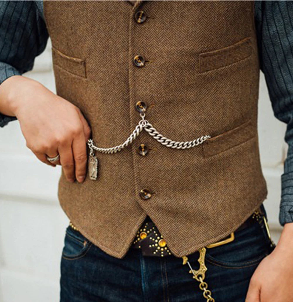 Men's Waistcoat – Stylish Layering Piece for Formal and Casual Occasions — back view