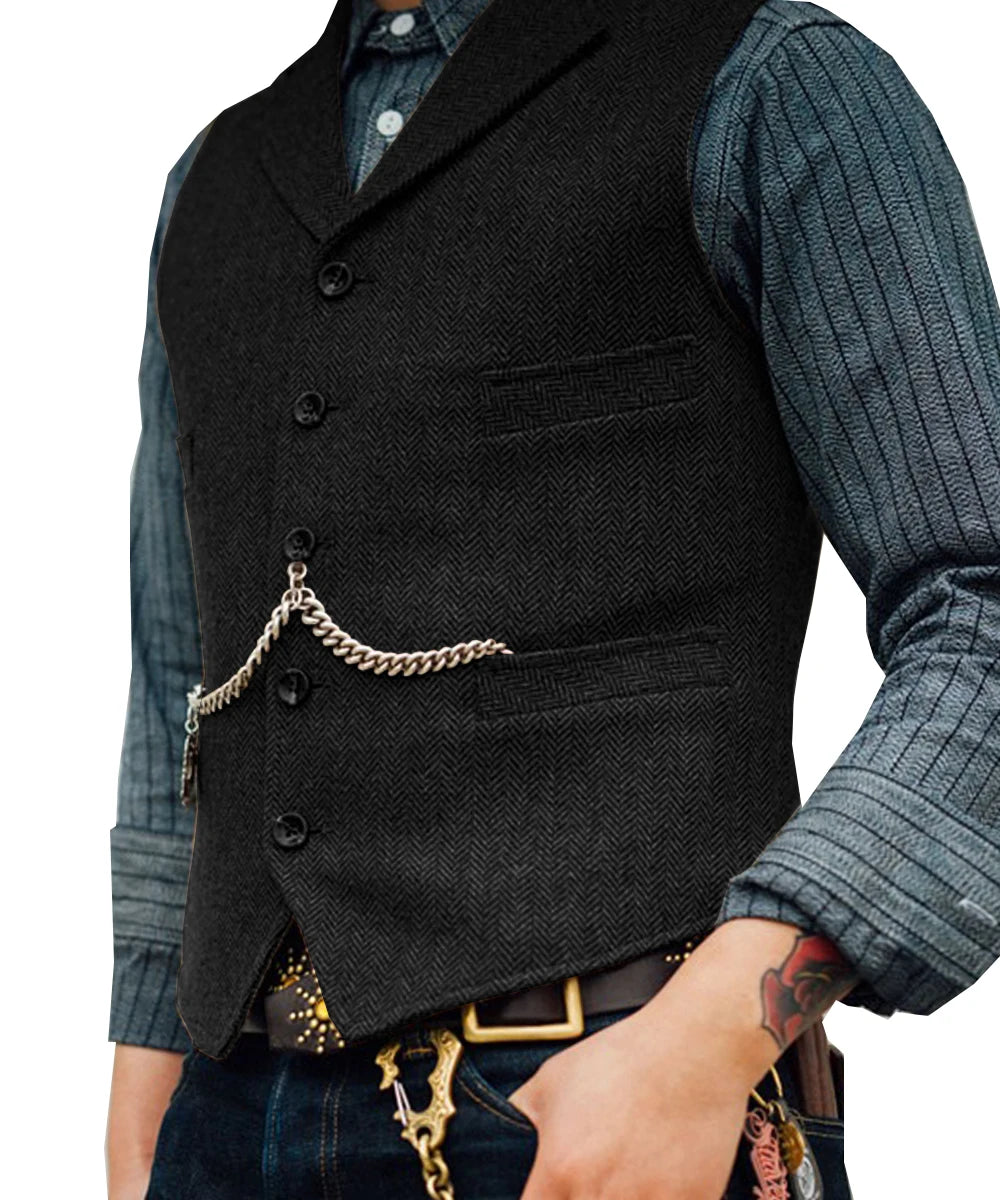 Men's Waistcoat – Stylish Layering Piece for Formal and Casual Occasions — close-up