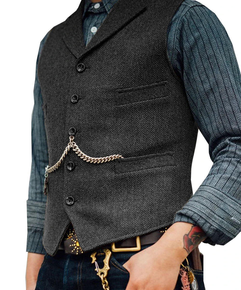 Men's Waistcoat – Stylish Layering Piece for Formal and Casual Occasions — model wearing
