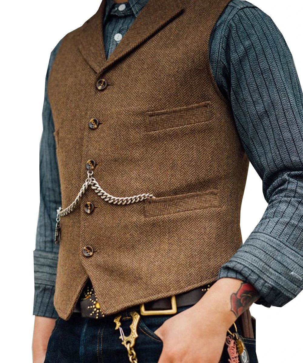 Men's Waistcoat – Stylish Layering Piece for Formal and Casual Occasions — side view