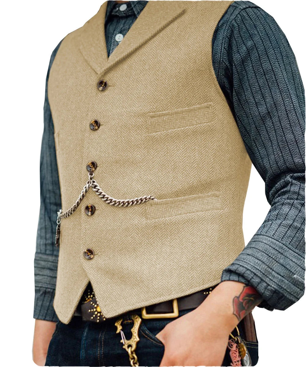 Men's Waistcoat – Stylish Layering Piece for Formal and Casual Occasions — styling shot