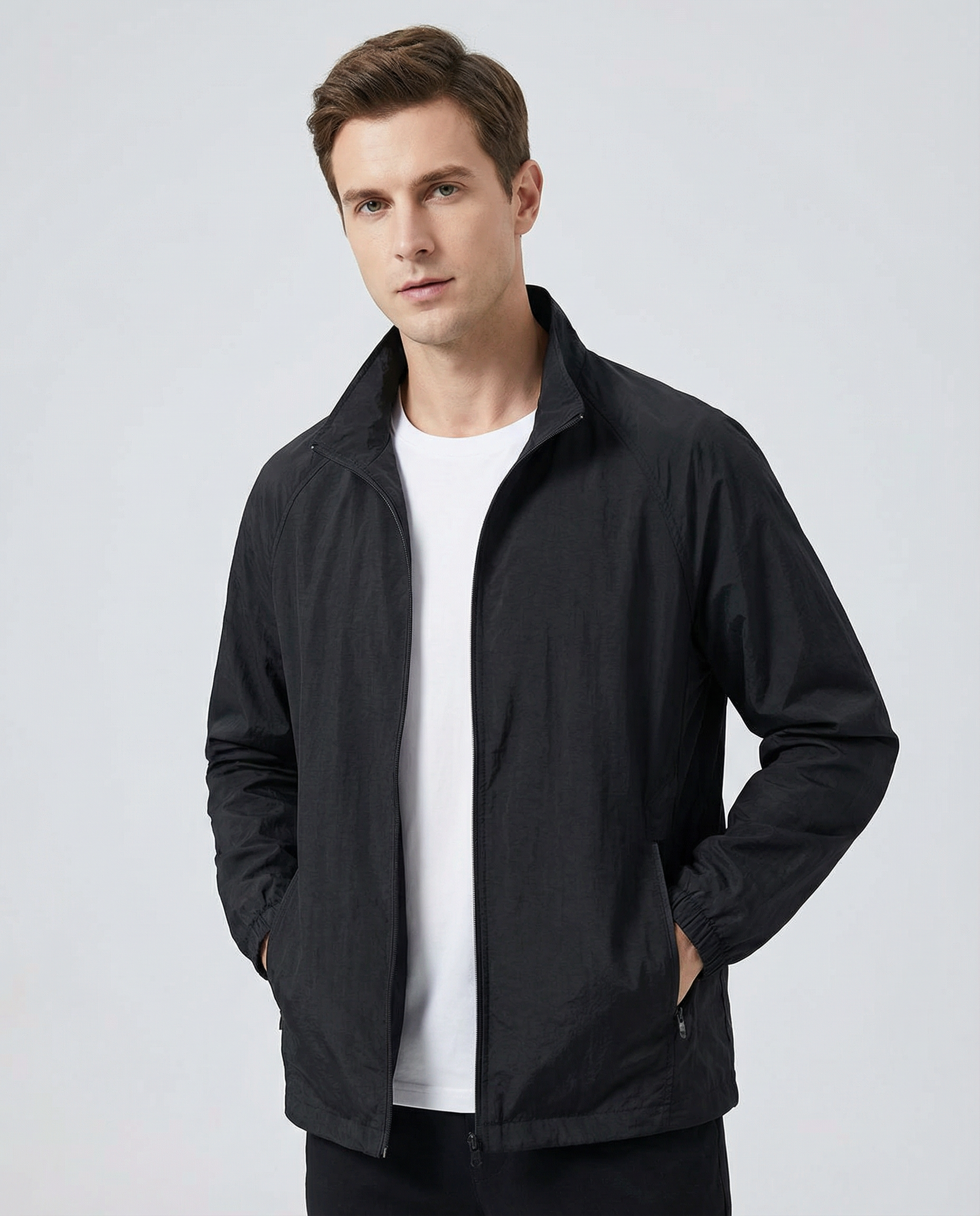 Men's Waterproof Jacket – Windproof Casual Outerwear for Spring and Autumn — back view