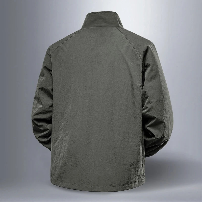 Men's Waterproof Jacket – Windproof Casual Outerwear for Spring and Autumn — close-up