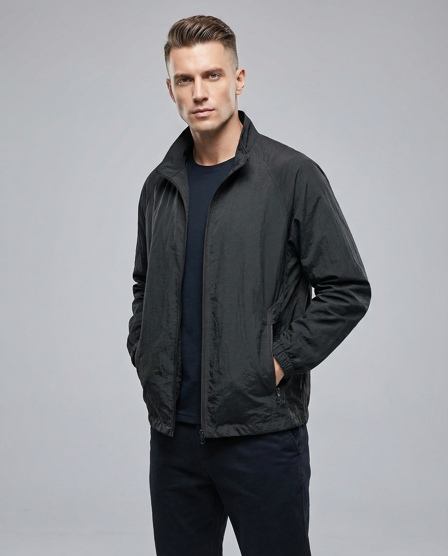 Men's Waterproof Jacket – Windproof Casual Outerwear for Spring and Autumn — detail view
