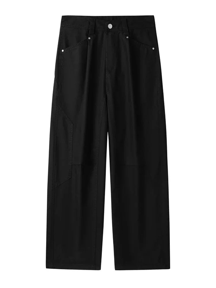 Men's Wide Leg Pants – Casual Straight Fit for Spring/Summer — alternative angle