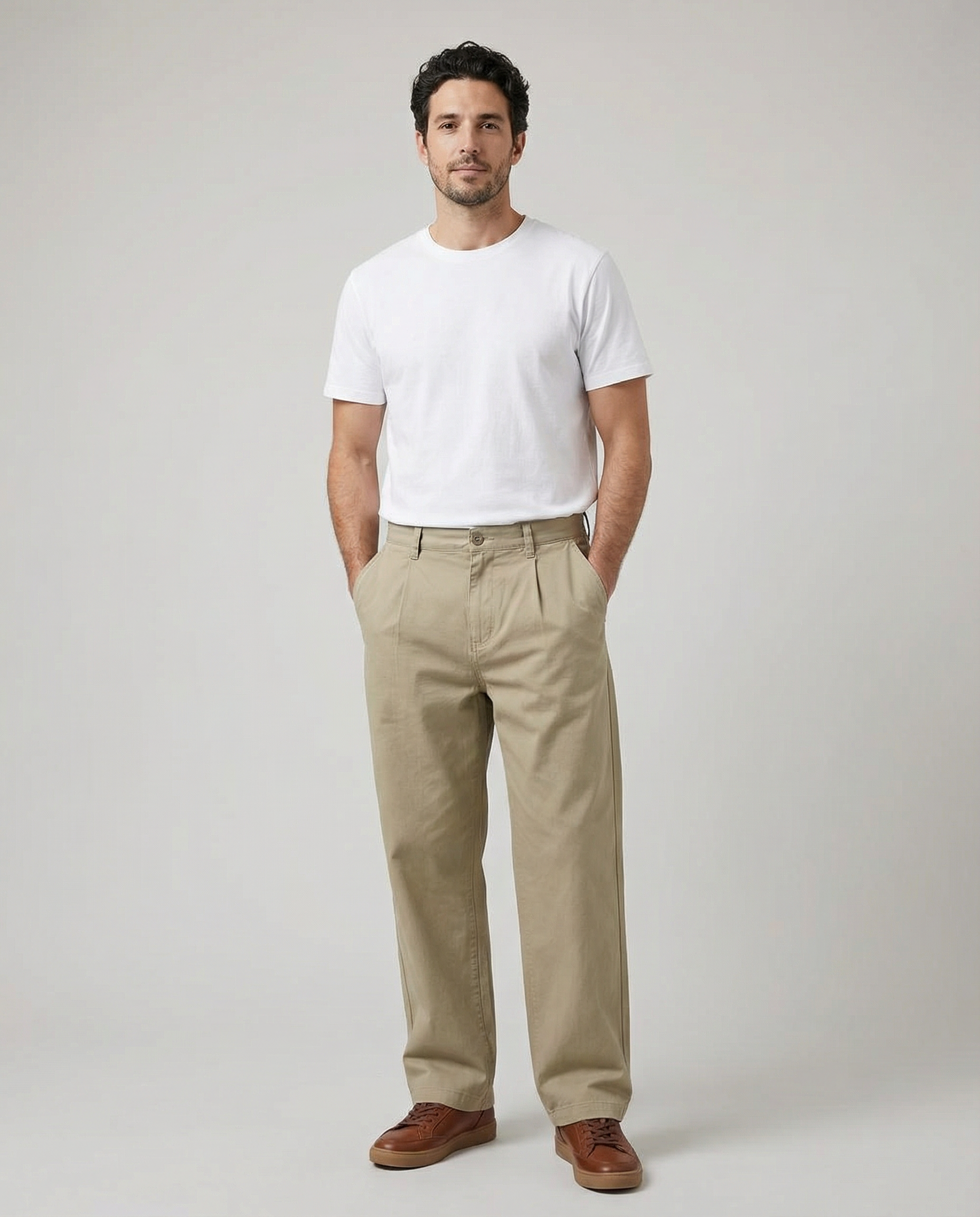 Men's Wide Leg Pants – Casual Straight Fit for Spring/Summer — back view