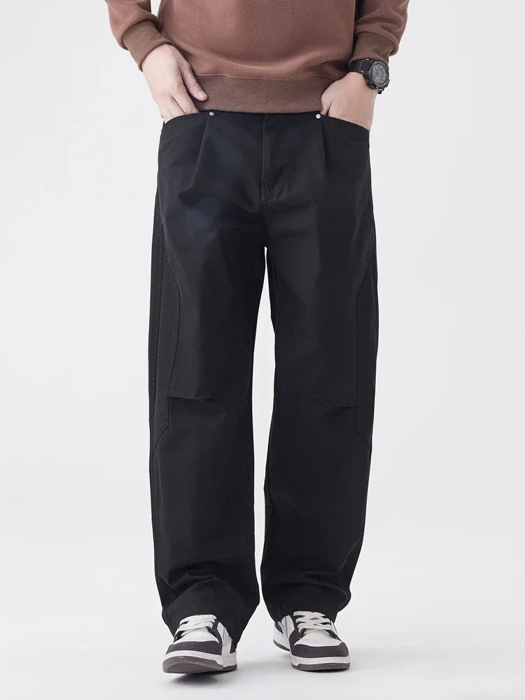 Men's Wide Leg Pants – Casual Straight Fit for Spring/Summer — close-up