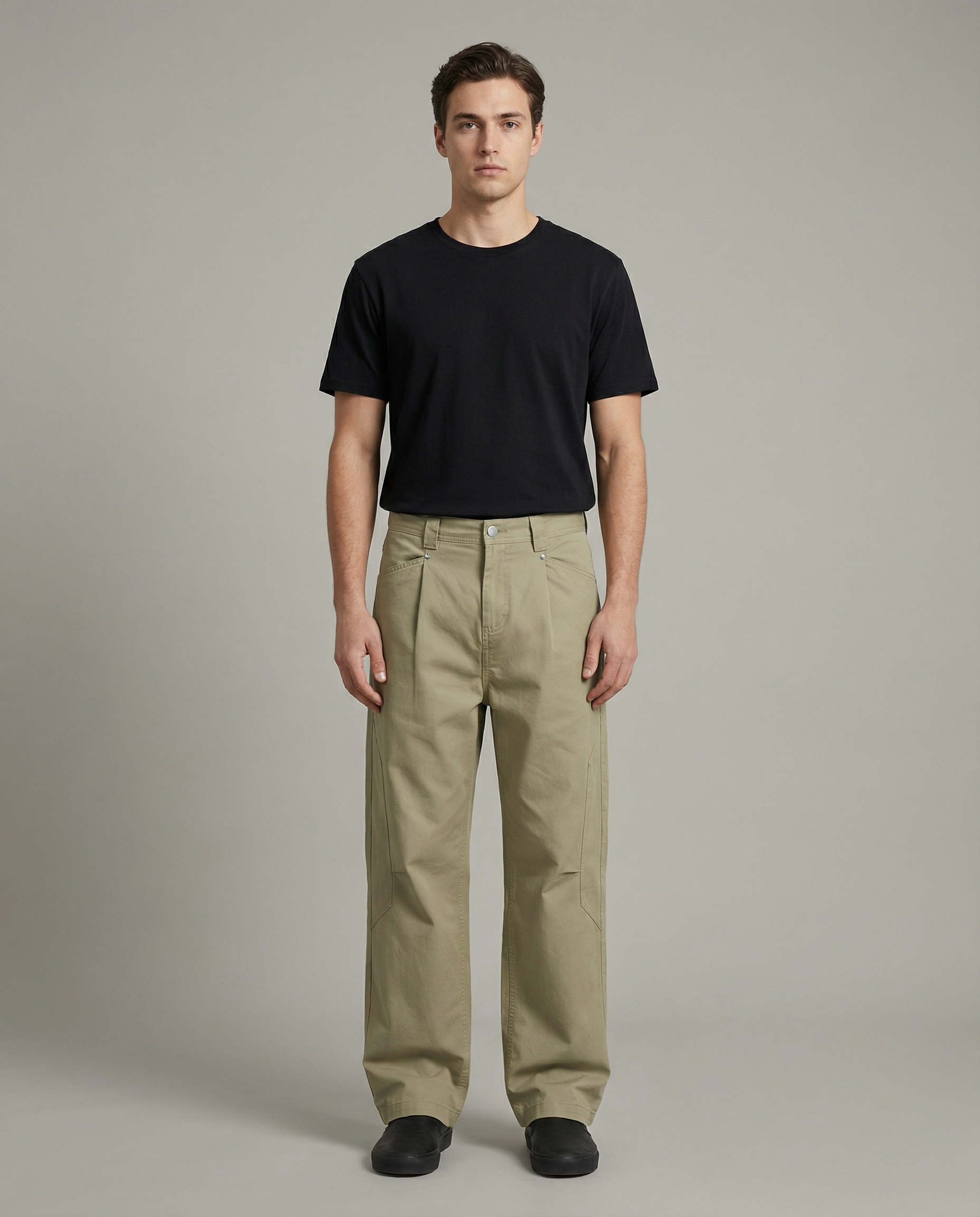 Men's Wide Leg Pants – Casual Straight Fit for Spring/Summer — detail view