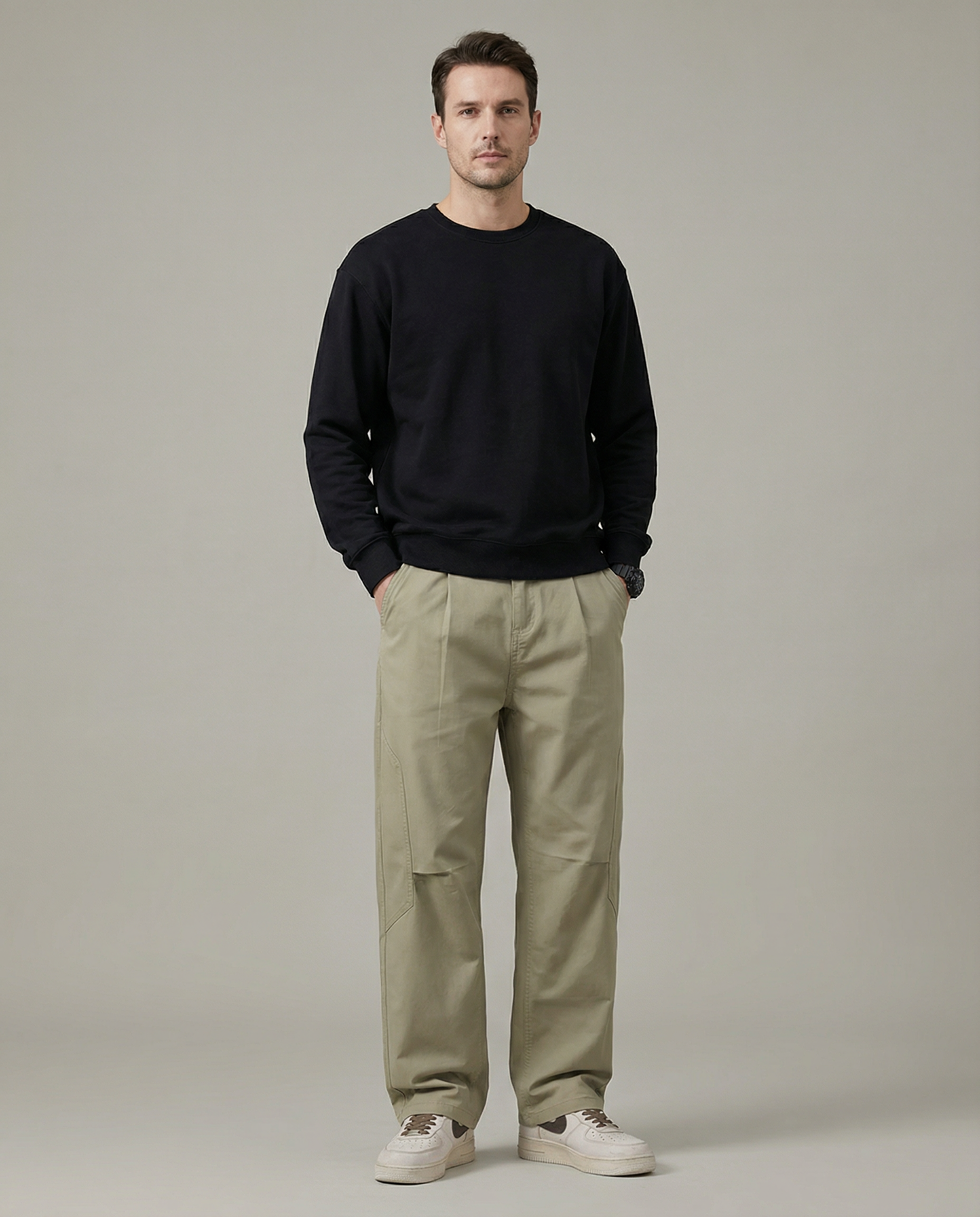 Men's Wide Leg Pants – Casual Straight Fit for Spring/Summer — side view