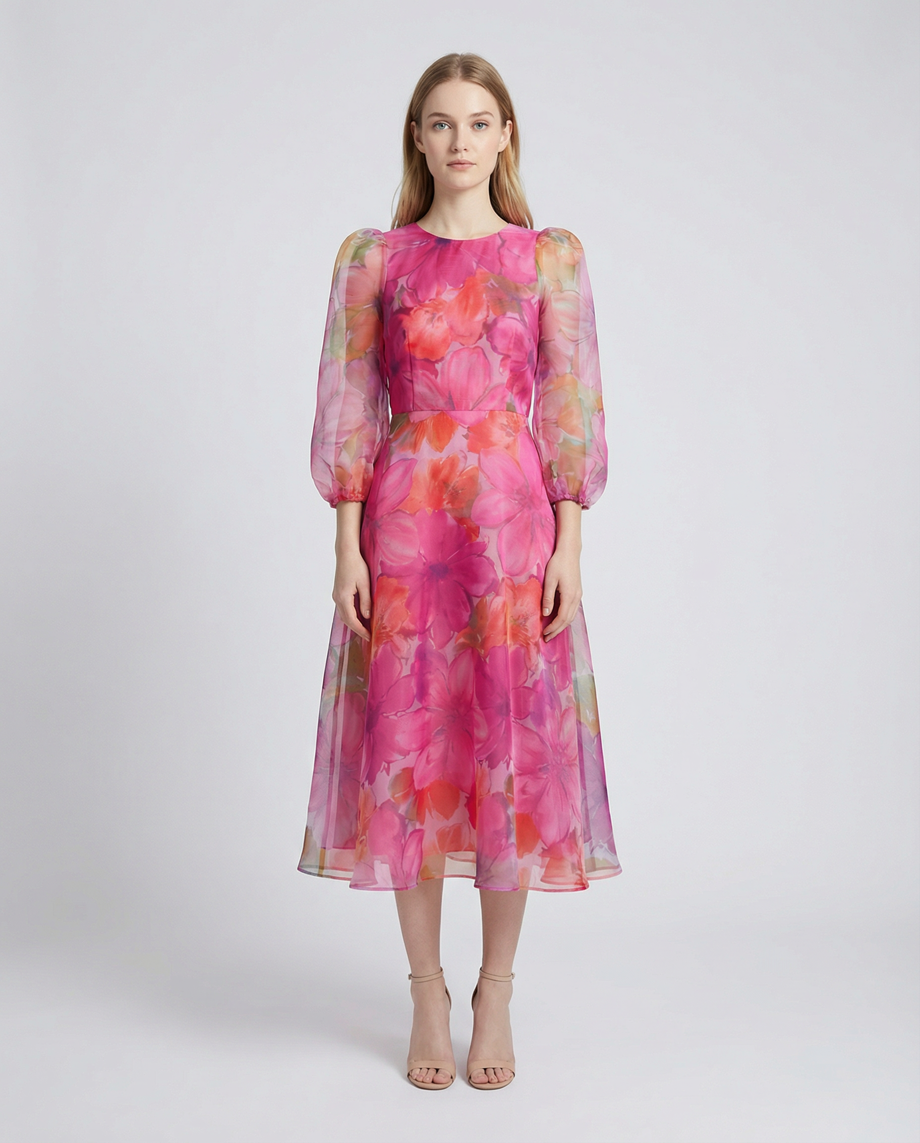 Mesh Dress – Stylish Printed Design for Office and Summer Outings — detail view