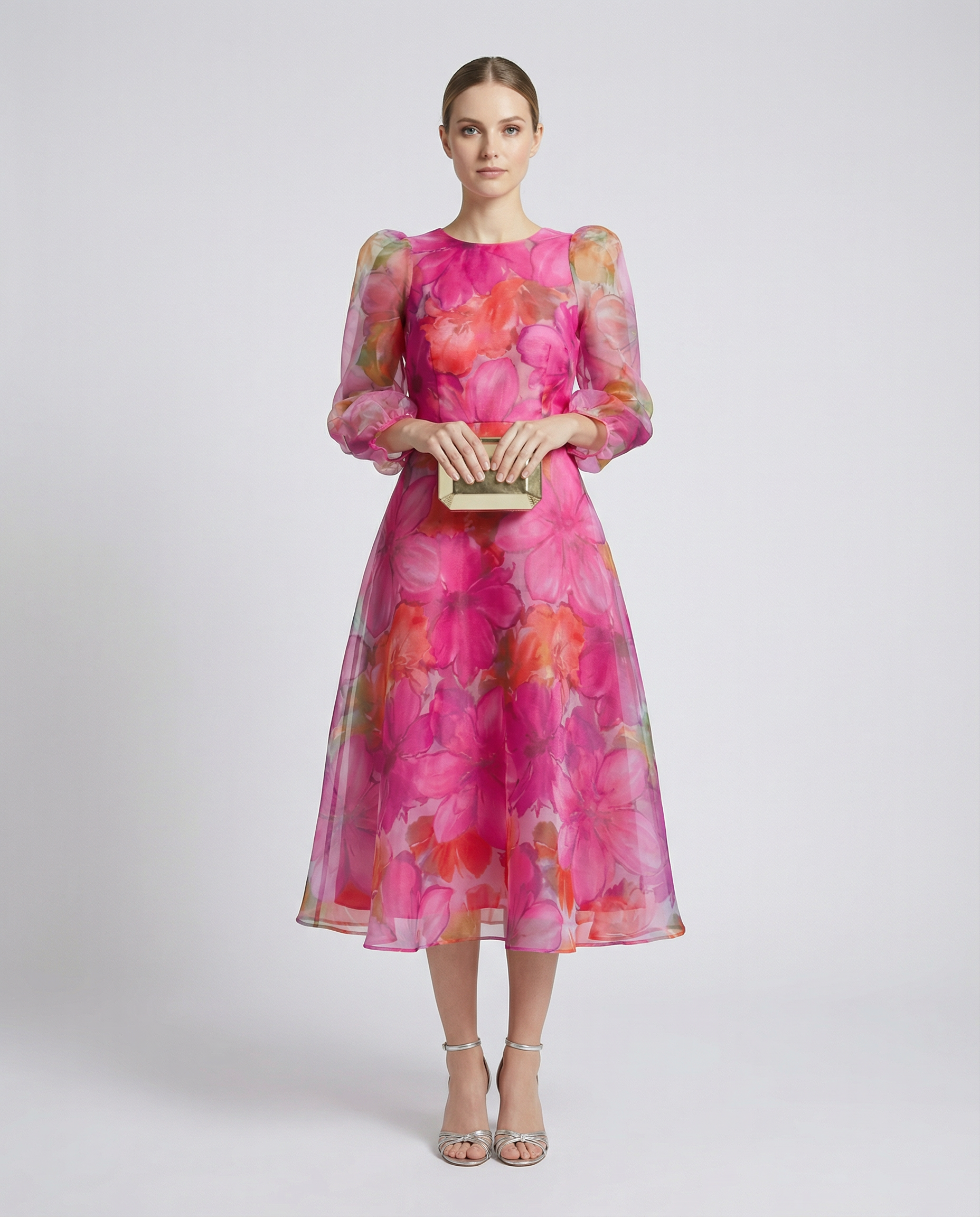 Mesh Dress – Stylish Printed Design for Office and Summer Outings — side view