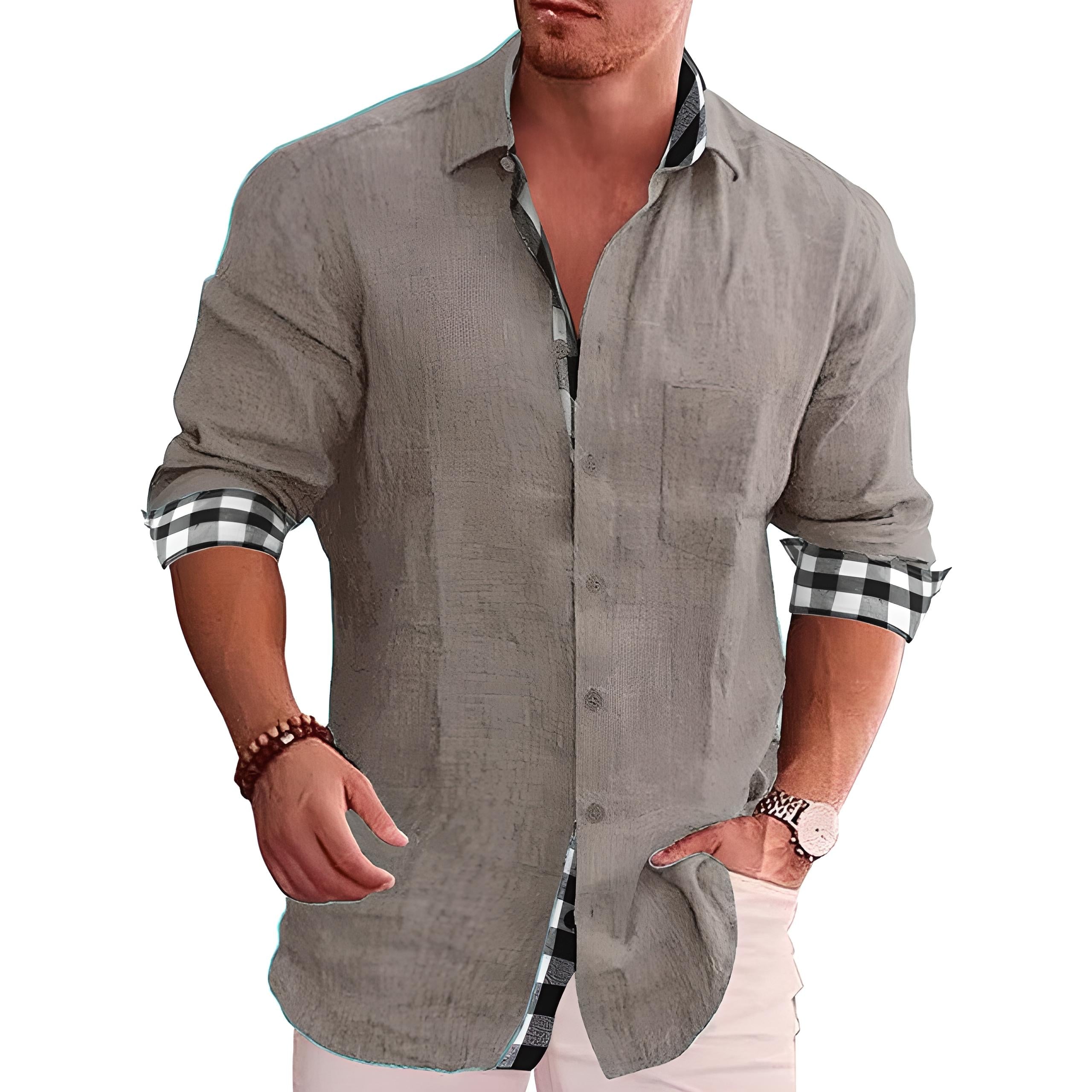 Modern Casual Long Sleeve Shirt for Men — alternative angle