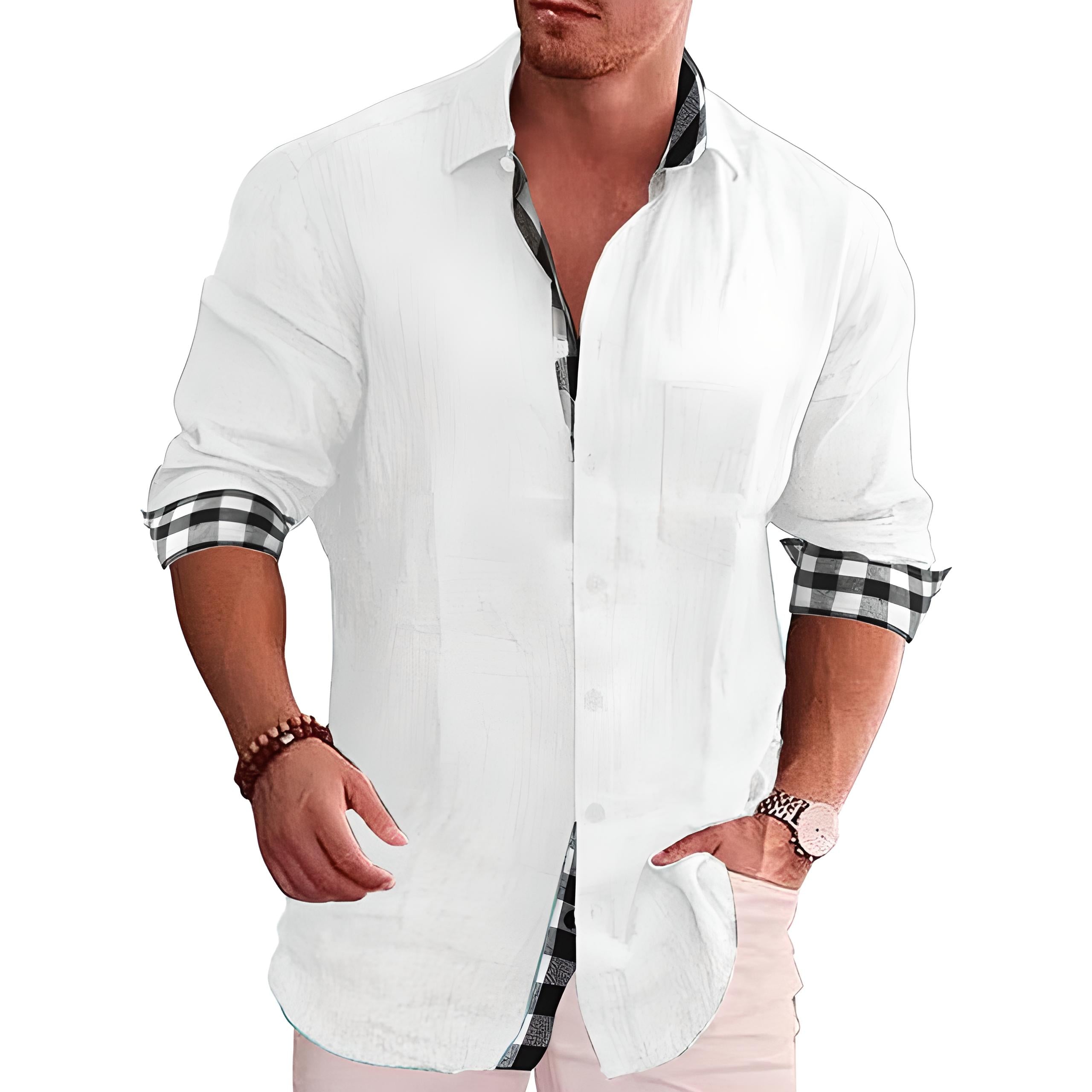 Modern Casual Long Sleeve Shirt for Men — back view