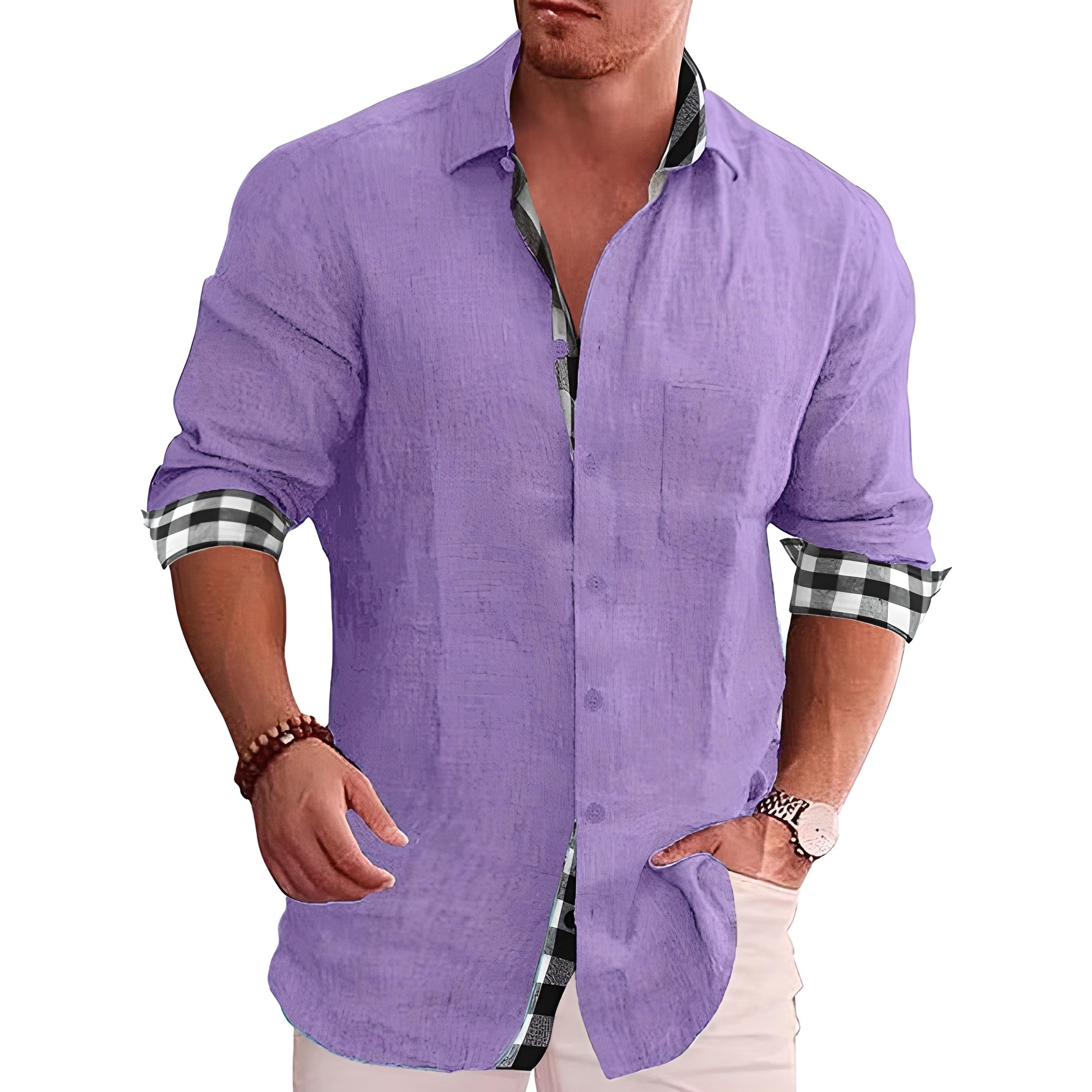 Modern Casual Long Sleeve Shirt for Men — close-up