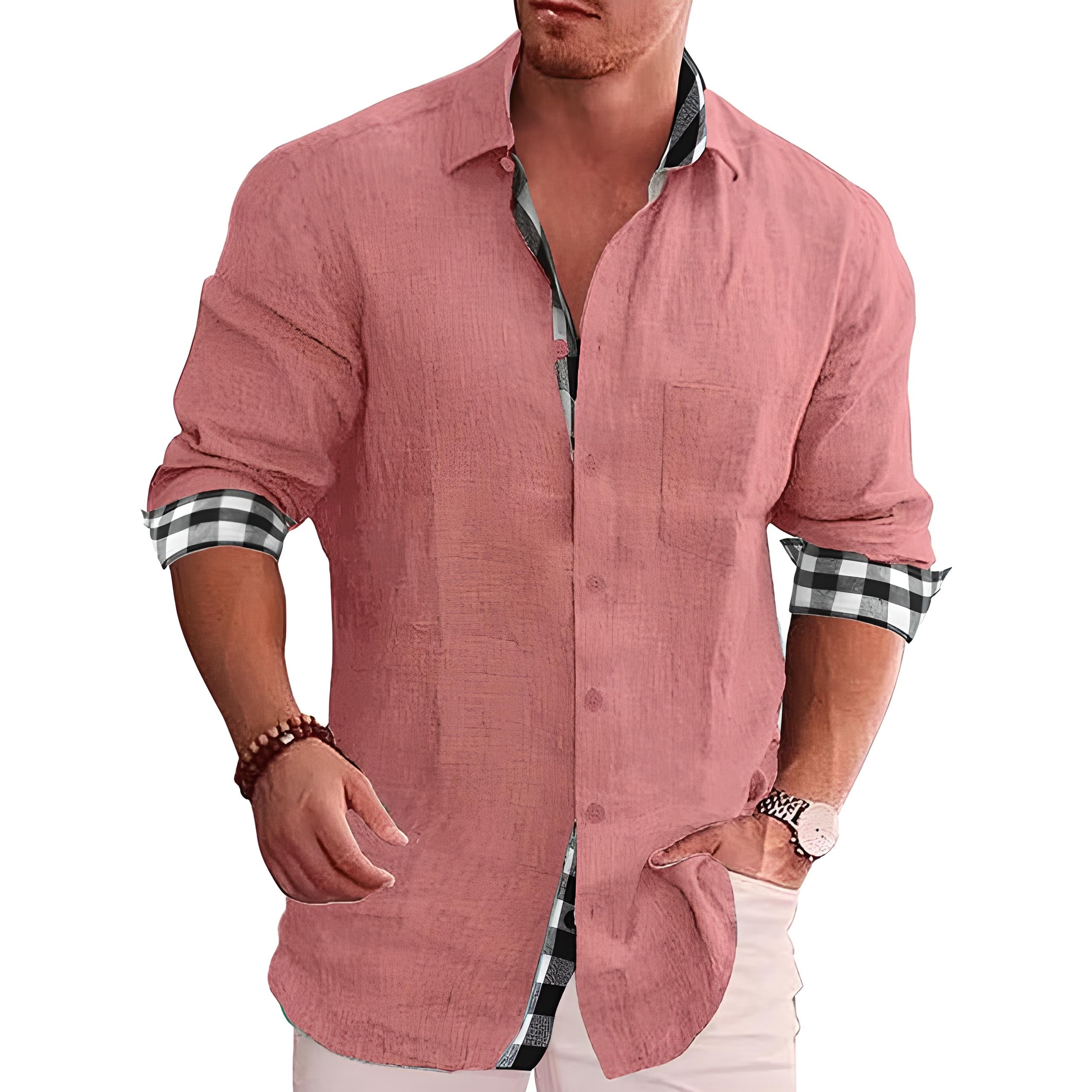 Modern Casual Long Sleeve Shirt for Men — detail view