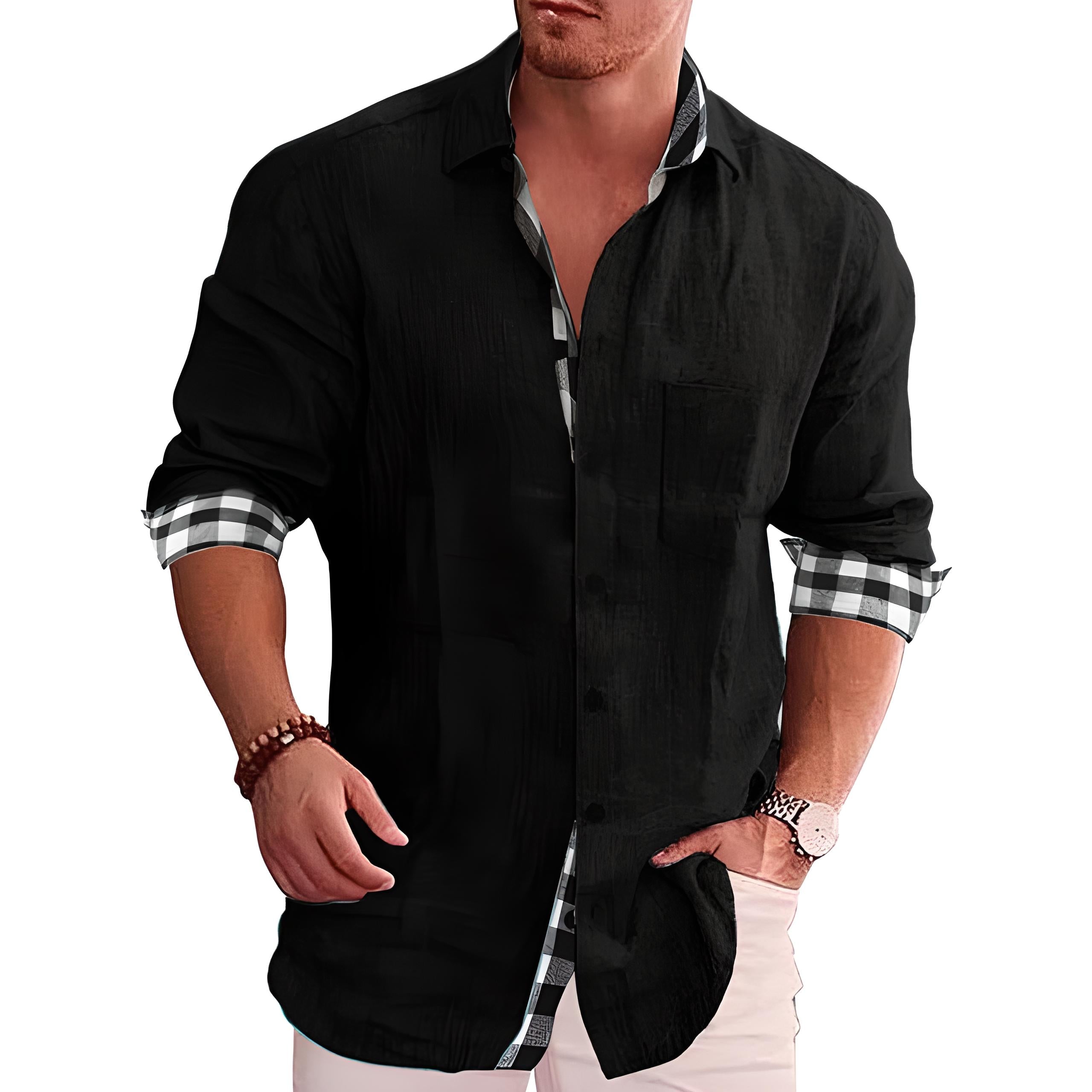 Modern Casual Long Sleeve Shirt for Men — side view