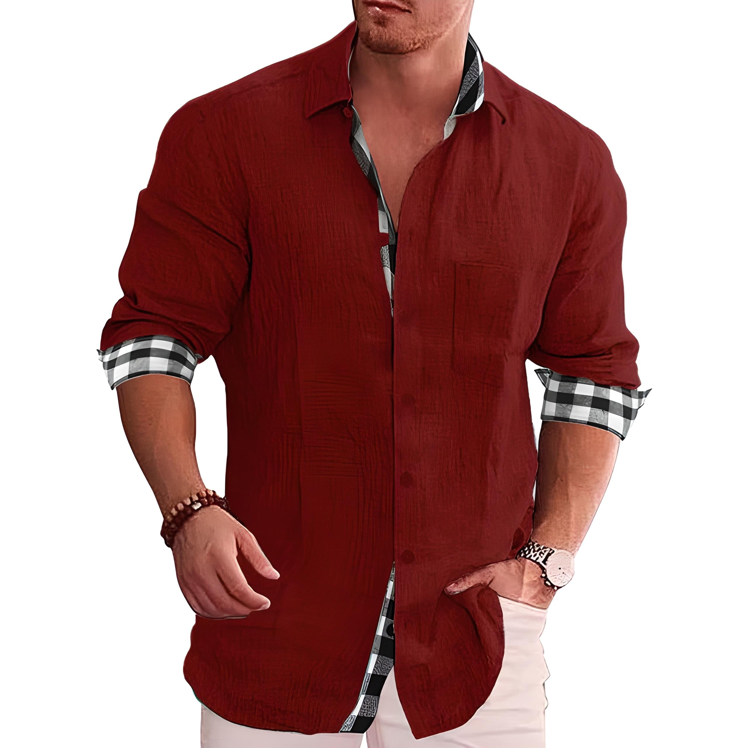 Modern Casual Long Sleeve Shirt for Men — styling detail