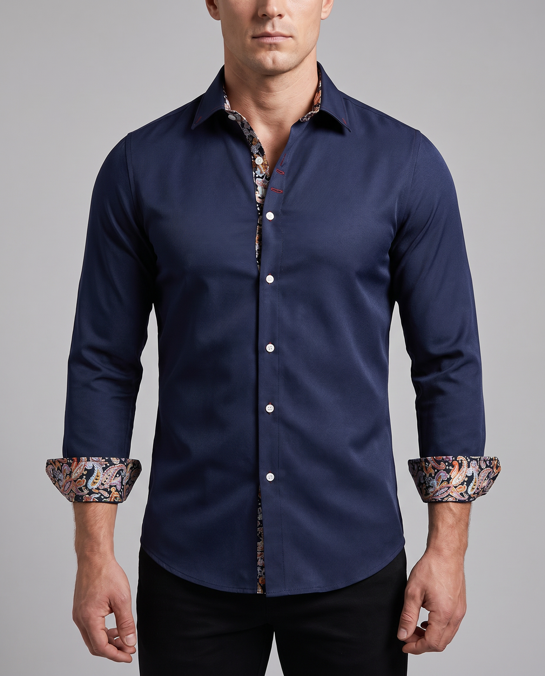 Modern Long Sleeve Casual Shirt for Men — detail view