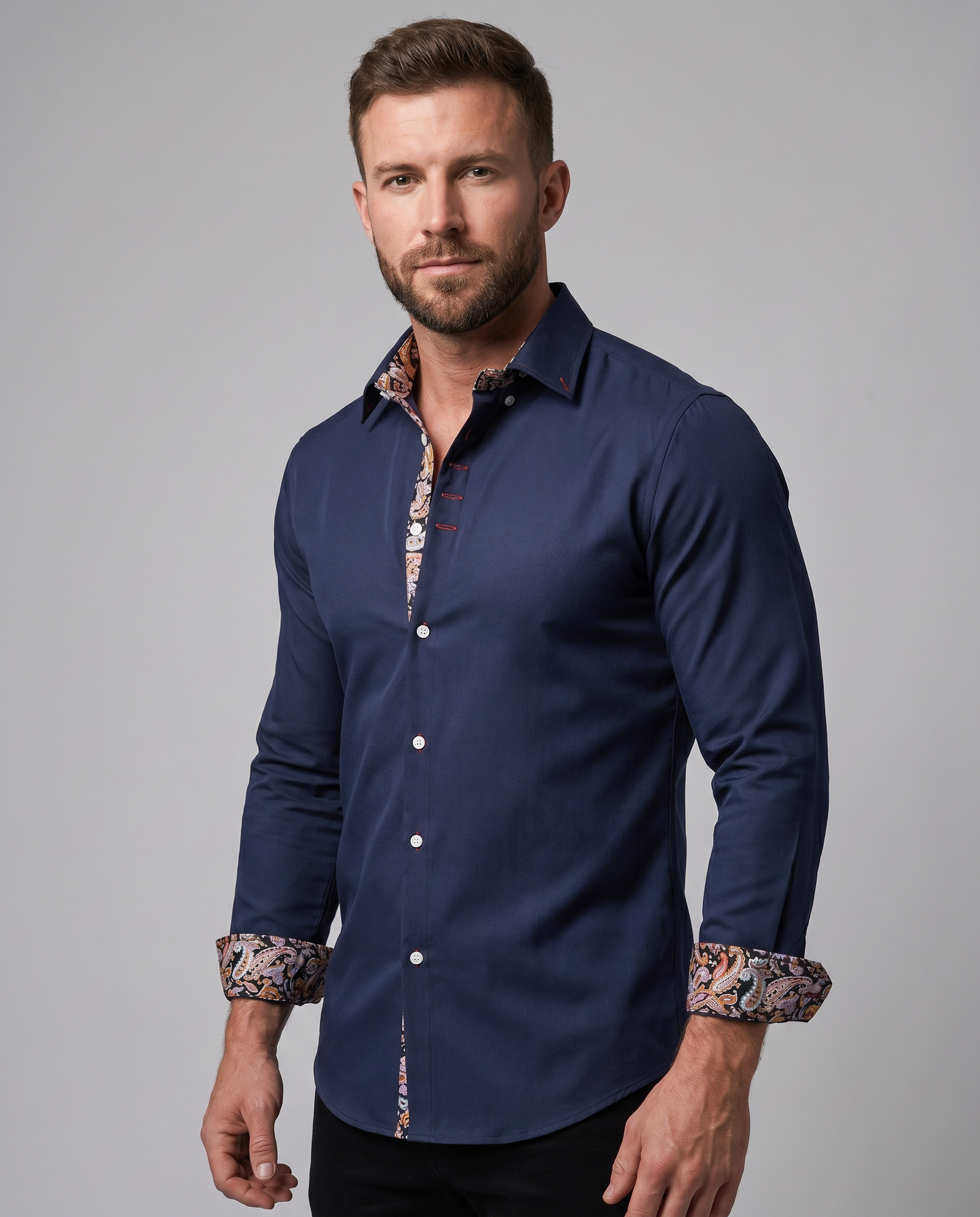 Modern Long Sleeve Casual Shirt for Men — side view