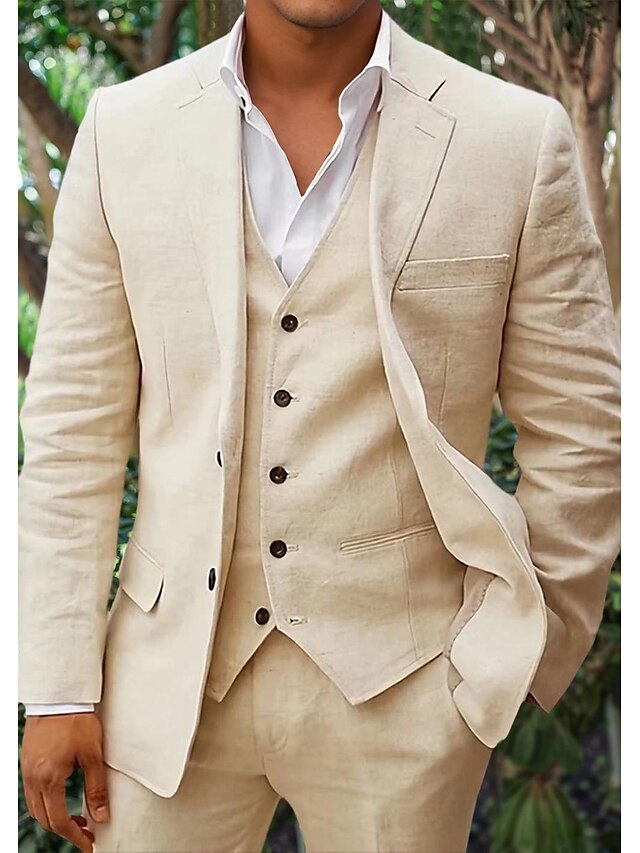 Modern Three-Piece Wedding Suit for Men — back view
