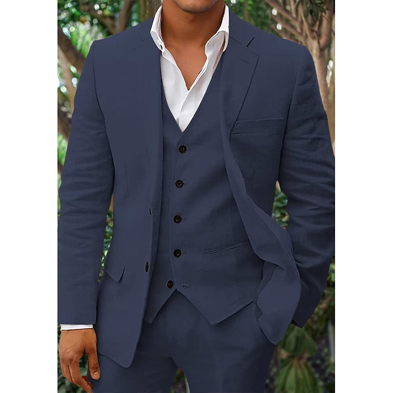 Modern Three-Piece Wedding Suit for Men — close-up