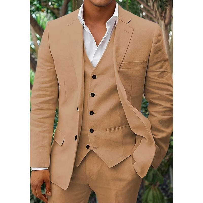 Modern Three-Piece Wedding Suit for Men — detail view