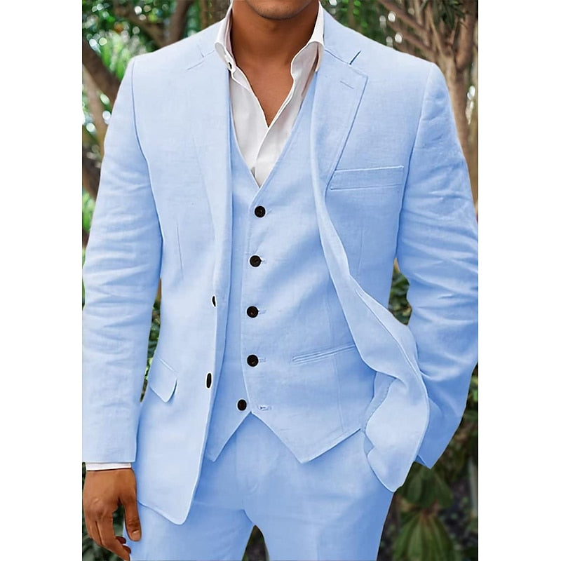 Modern Three-Piece Wedding Suit for Men