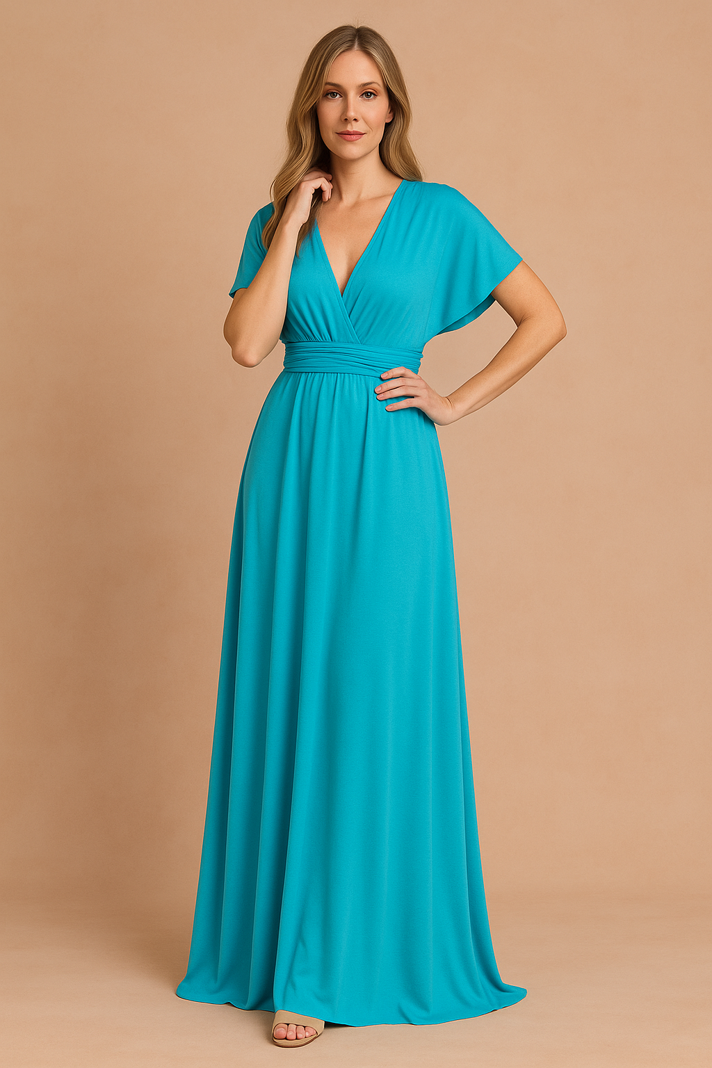 Multiway Convertible Infinity Wrap Dress for Bridesmaids and Events — side view