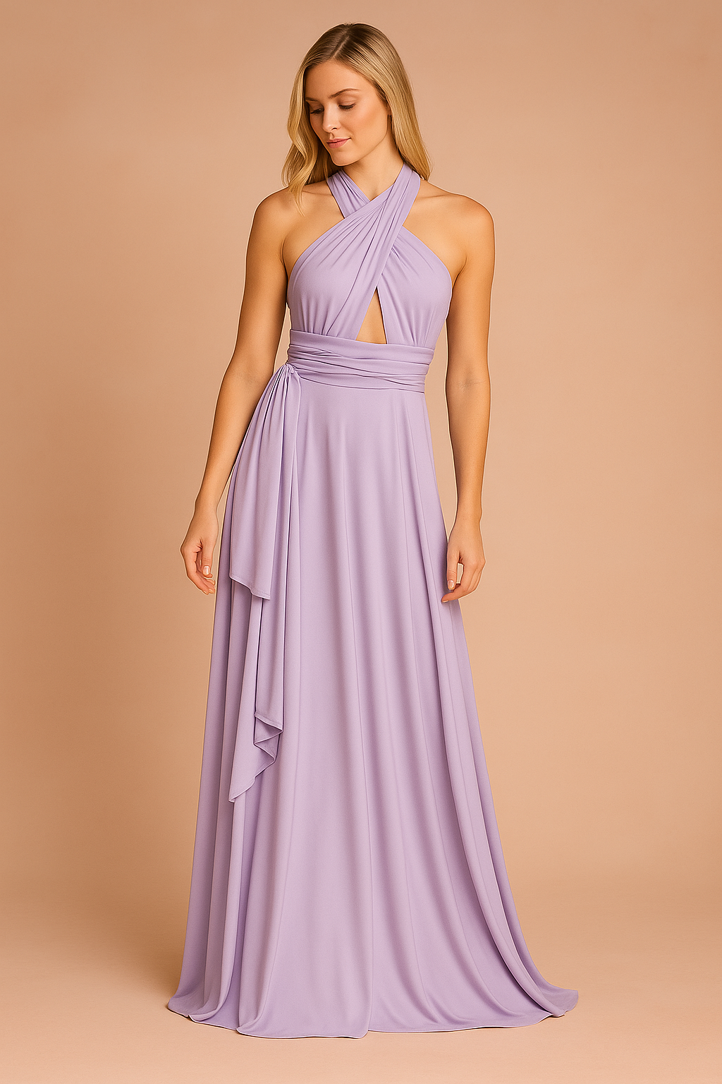 Multiway Convertible Infinity Wrap Dress for Bridesmaids and Events — styling detail