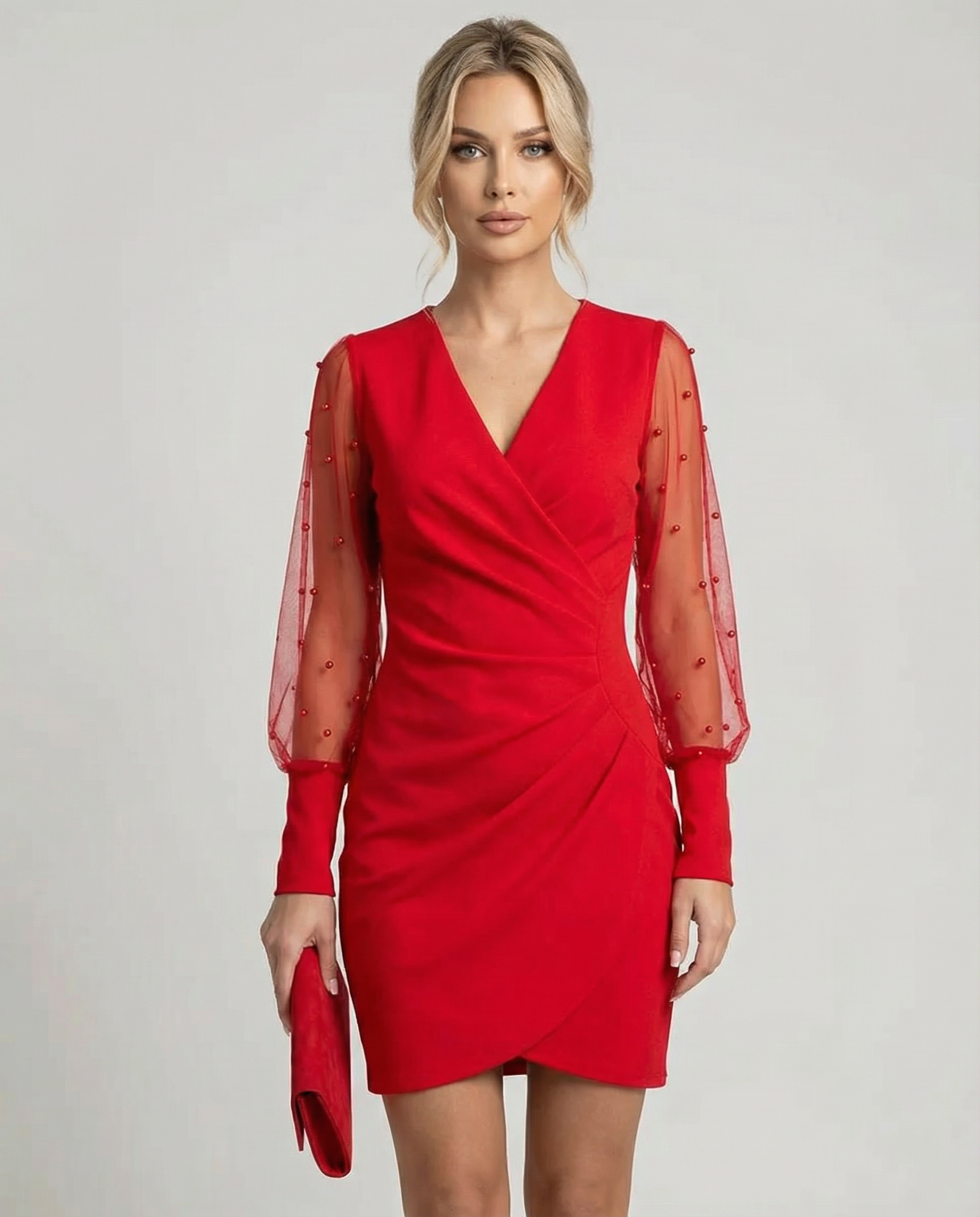 Off-The-Shoulder Dress – Elegant Long Sleeve Summer Outfit — side view