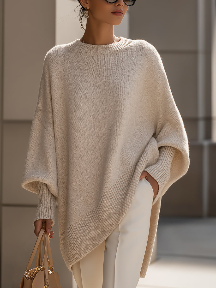 Oversized Relaxed Fit Chunky Knit Crew Neck Jumper Sweater