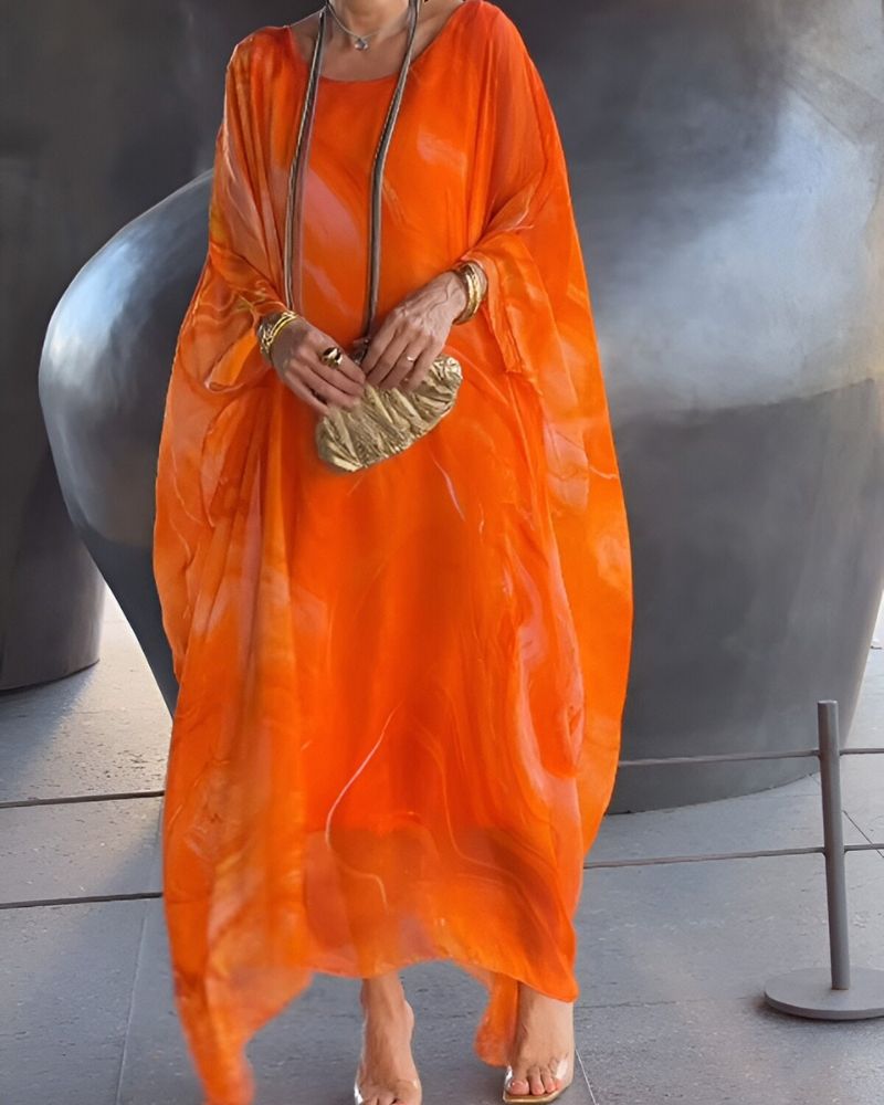 Plus Size V-Neck Loose Maxi Dress for Comfortable Summer Wear — alternative angle