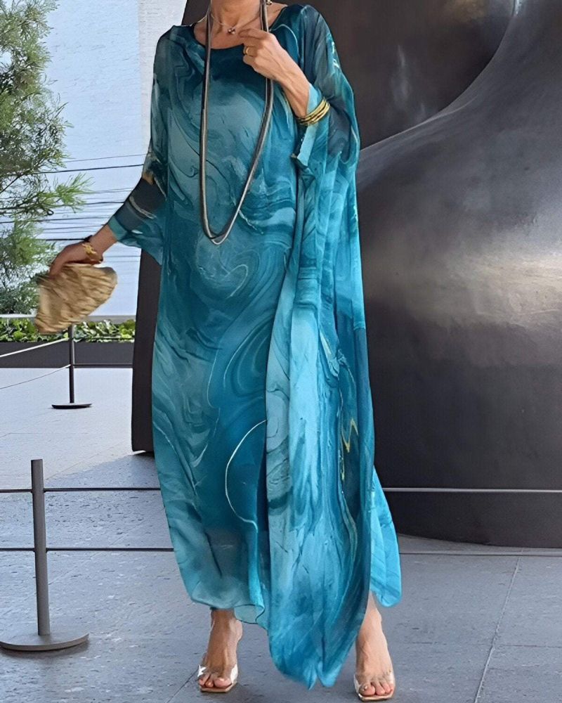 Plus Size V-Neck Loose Maxi Dress for Comfortable Summer Wear